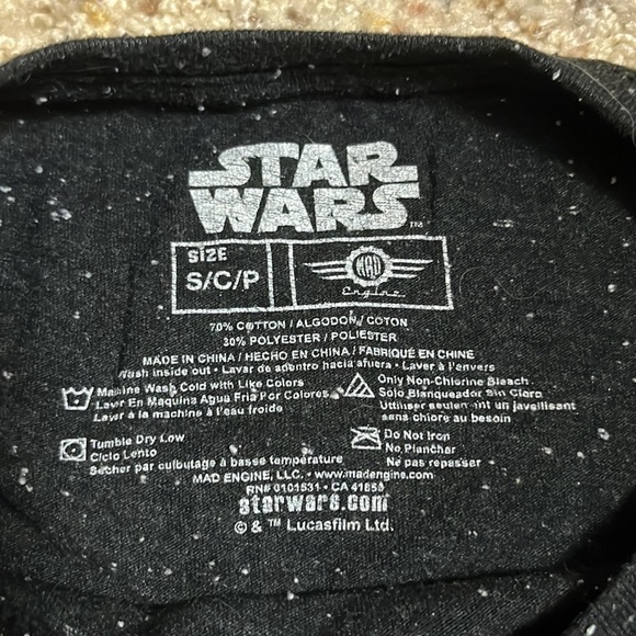 ✅ STAR WARS x LUCASFILM: “The Last Jedi” Short Sleeve Casual Tee T Shirt -Black - Picture 3 of 4